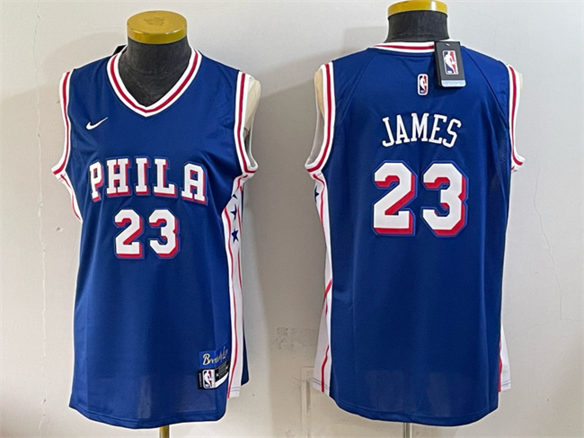 Women's Royal Philadelphia 76ers #23 LeBron James 2026 Icon Edition Stitched Basketball Jersey(Run Small)